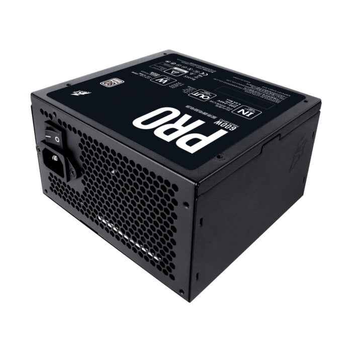1st Player PRO6.0 PS-600EUW 600W 80PLUS 230V EU Certified Power Supply NATIVE DUAL CPU SUPPORT 80PLUS 230V EU Certified Double Forward + APFC Black DC Cables